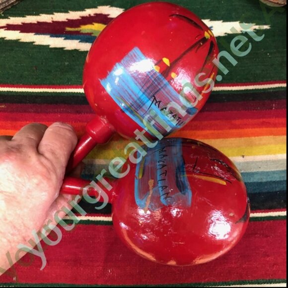 Vintage Mexican Maracas Made of Gourds - Picture 2 of 5